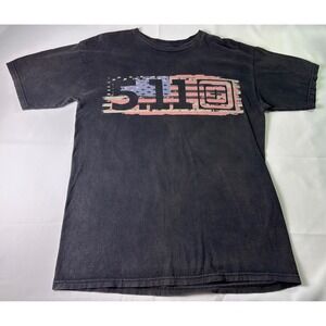 5.11 Tactical T Shirt Mens Medium Black‎ American Flag USA Graphic Tee